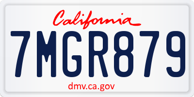 CA license plate 7MGR879
