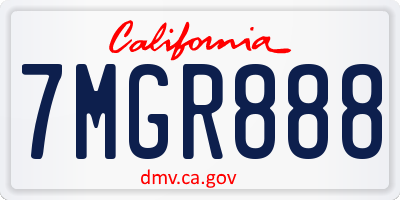 CA license plate 7MGR888