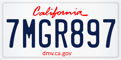 CA license plate 7MGR897