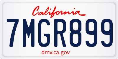 CA license plate 7MGR899