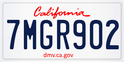 CA license plate 7MGR902