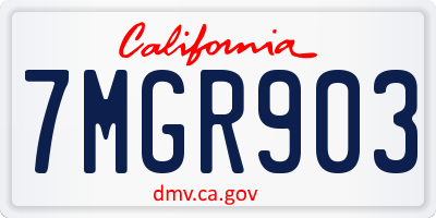 CA license plate 7MGR903