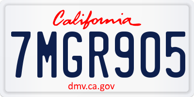 CA license plate 7MGR905