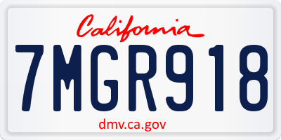 CA license plate 7MGR918