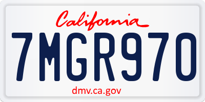 CA license plate 7MGR970