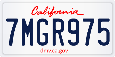 CA license plate 7MGR975