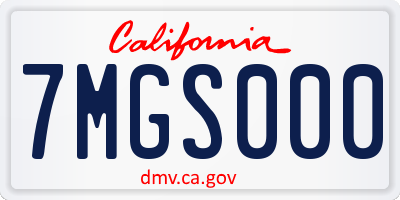 CA license plate 7MGS000