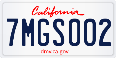 CA license plate 7MGS002