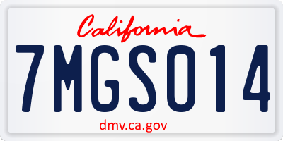 CA license plate 7MGS014