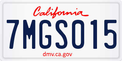 CA license plate 7MGS015
