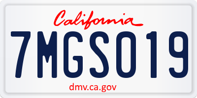 CA license plate 7MGS019