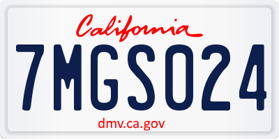 CA license plate 7MGS024