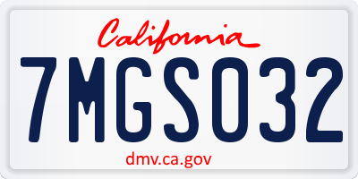 CA license plate 7MGS032