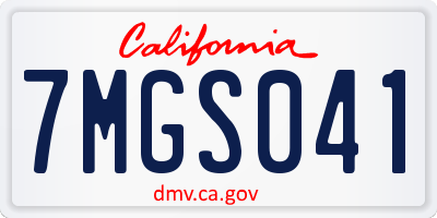 CA license plate 7MGS041