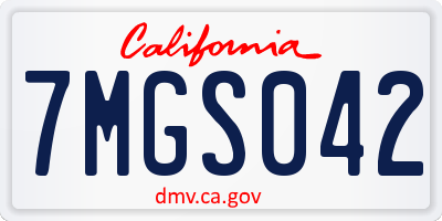 CA license plate 7MGS042