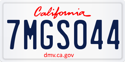 CA license plate 7MGS044