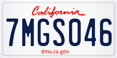 CA license plate 7MGS046