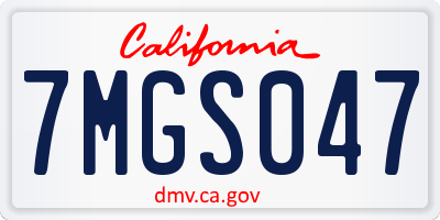 CA license plate 7MGS047