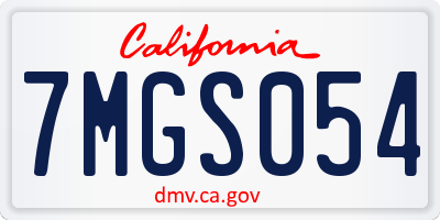CA license plate 7MGS054