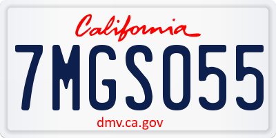 CA license plate 7MGS055