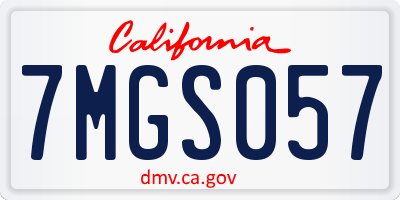 CA license plate 7MGS057