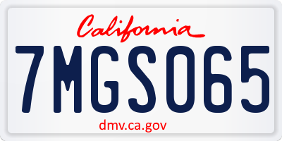 CA license plate 7MGS065