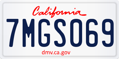 CA license plate 7MGS069