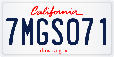 CA license plate 7MGS071