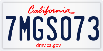 CA license plate 7MGS073