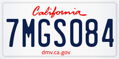 CA license plate 7MGS084