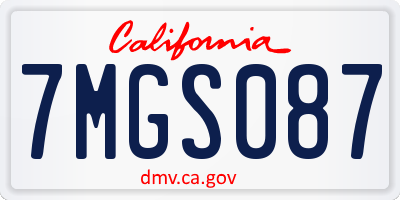 CA license plate 7MGS087