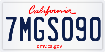 CA license plate 7MGS090
