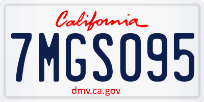 CA license plate 7MGS095