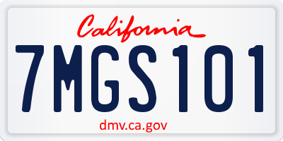 CA license plate 7MGS101