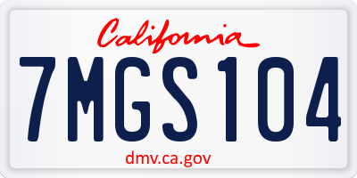 CA license plate 7MGS104