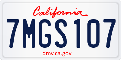 CA license plate 7MGS107