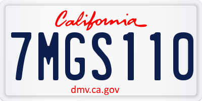 CA license plate 7MGS110