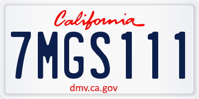 CA license plate 7MGS111