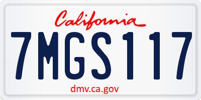 CA license plate 7MGS117