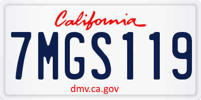 CA license plate 7MGS119