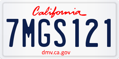 CA license plate 7MGS121