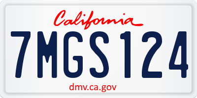 CA license plate 7MGS124