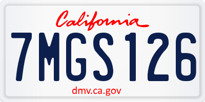 CA license plate 7MGS126