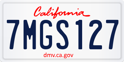 CA license plate 7MGS127