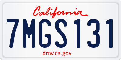 CA license plate 7MGS131