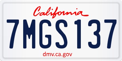 CA license plate 7MGS137