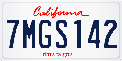 CA license plate 7MGS142