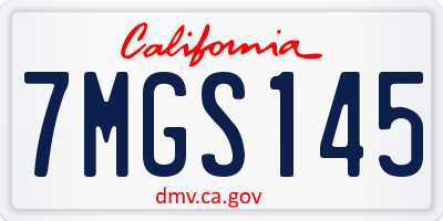 CA license plate 7MGS145