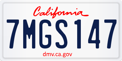 CA license plate 7MGS147