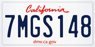 CA license plate 7MGS148